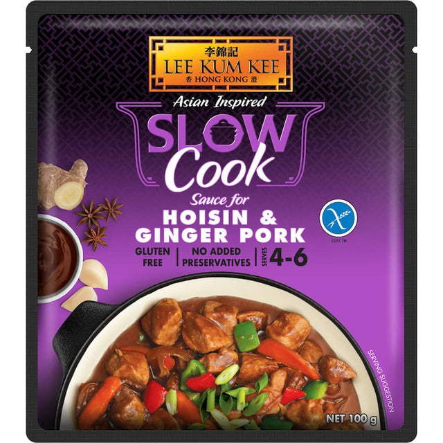 Image of Lee Kum Kee Meal Base Hoisin Ginger Pork, featuring savory blend of sweet soy, ginger, and five-spice for easy Asian meals.