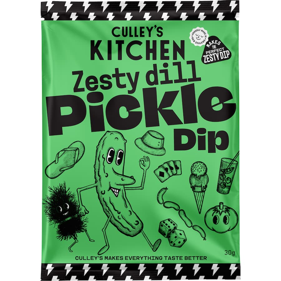 Culley's Dip Mix Soup Dill Pickle, a zesty blend for dips and soups with bold dill pickle flavor. Perfect for snacks and entertaining.