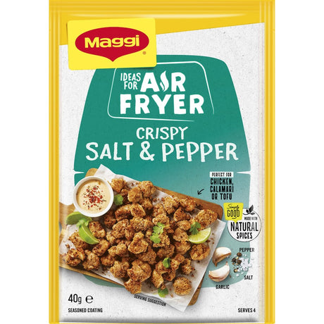 Maggi Air Fryer Recipe Base Salt and Pepper seasoning mix with natural herbs for crispy, flavorful air-fried dishes.