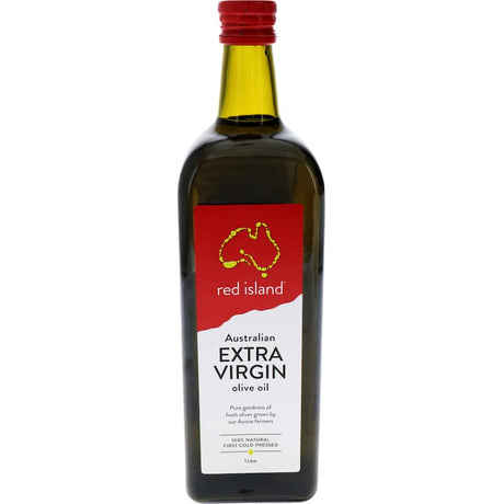 Premium Red Island Extra Virgin Olive Oil from Australia, cold-pressed for rich flavor and health benefits.