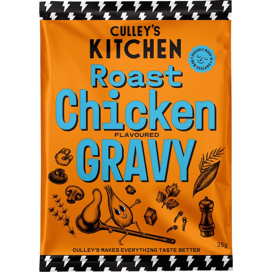 Culleys Gravy Mix Roast Chicken, a savory blend to enrich your roast chicken and elevate family meals effortlessly.