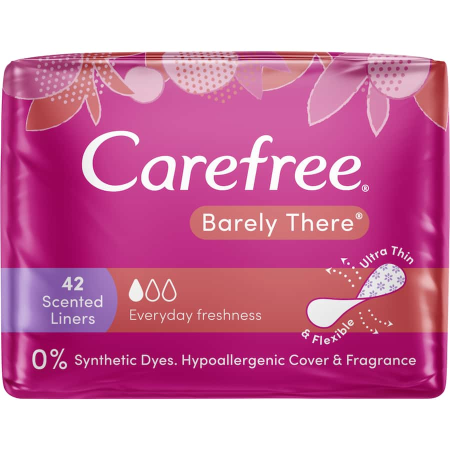 Ultra-thin and breathable panty liners with a refreshing Shower Fresh scent for all-day comfort and freshness.