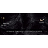 Napro Palette Hair Colour in Black 1.0, 140ml, delivering rich color, 100% grey coverage, and intense shine for all hair types.