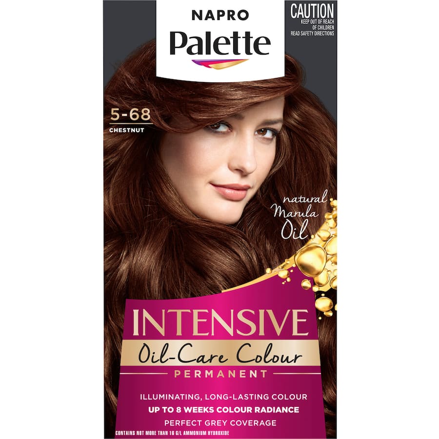 Napro Palette Hair Colour in Chestnut 5.68 offers rich, long-lasting color with 100% grey coverage and deep nourishment for vibrant hair.