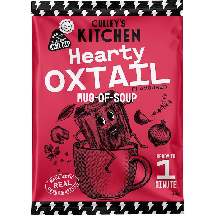 Culley's Soup Hearty Oxtail: rich, tender oxtail soup with wholesome ingredients for a comforting, nourishing meal.