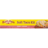 Old El Paso Soft Taco Kit with crispy chicken, tortillas, spice mix, and sweet chili sauce for quick, fun meals.