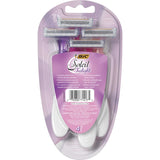 BIC Soleil Disposable Razors in Twilight Lavender, featuring triple blades, curved handles, and a soothing fragrance.
