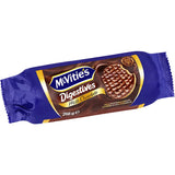 McVitie's Digestives Chocolate Biscuits topped with smooth milk chocolate, perfect for a crunchy, indulgent snack.