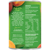 Sliced NZ peaches in clear fruit juice, perfect for baking or as a healthy snack, with no preservatives or added colors.