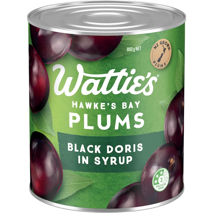 Watties Plums Black Doris In Syrup