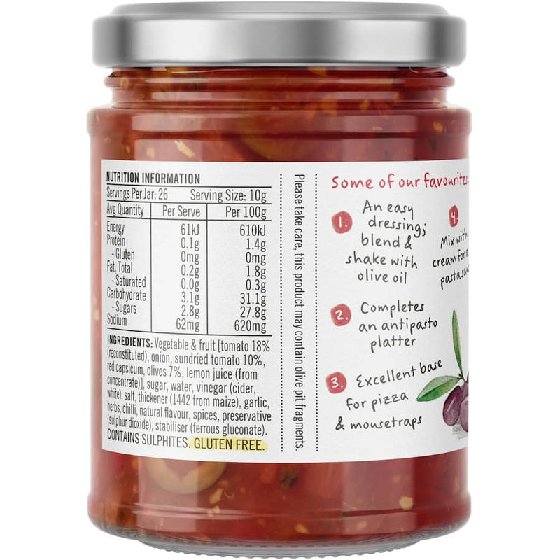 Barkers Chutney Sundried Tomato & Olive