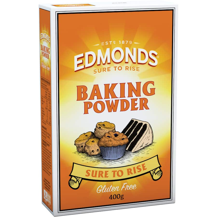 Edmonds Baking Powder for fluffy baked goods, perfect for cakes, cookies, and versatile recipes with included inspiration.