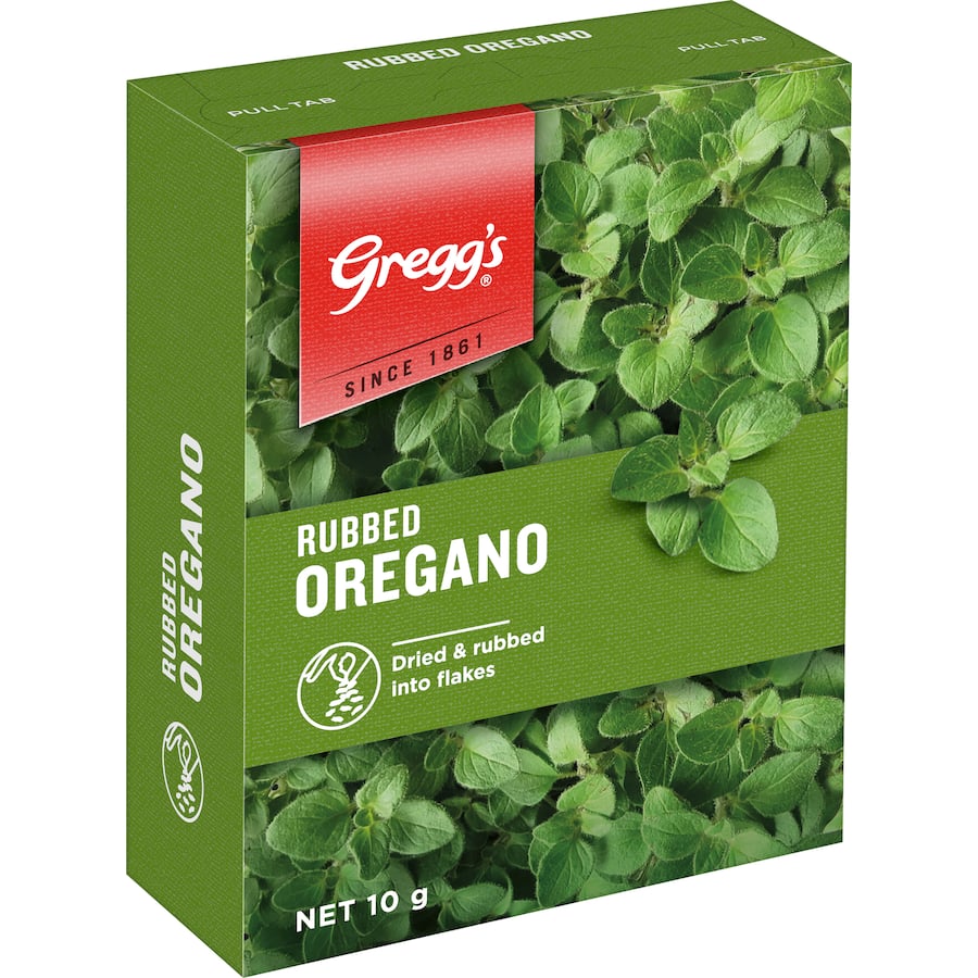 Greggs Oregano Rubbed, dried and flaked, enhances Italian and Mediterranean dishes with warm, aromatic flavor.