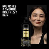 TRESemme Keratin Smooth Shampoo for silky, frizz-free hair, infused with keratin, sulfate-free, and cruelty-free.