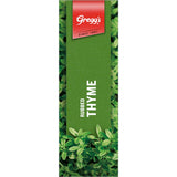 Greggs Thyme Rubbed: aromatic, finely rubbed thyme ideal for enhancing soups, stews, meats, and savory baked goods.