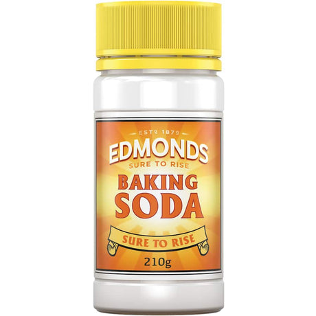 Edmonds Baking Soda Bicarbonate for baking fluffy treats and relieving heartburn, a versatile kitchen essential.