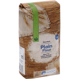 Woolworths Plain Flour 1.5kg bag, made from 100% wheat, ideal for baking cookies, pancakes, and cakes without additives.