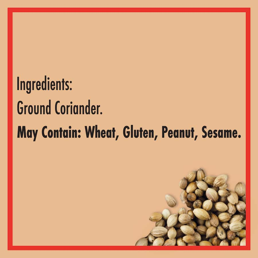 Greggs Coriander Ground spice, offering nutty and citrus flavors, ideal for curries, soups, and marinades.