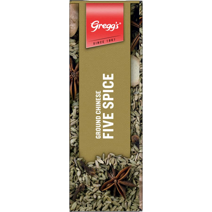 Ground Chinese Five Spice by Greggs—an aromatic blend of fennel, star anise, and ginger for flavorful roasted dishes.