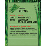 Dried and finely chopped chives from Greggs, perfect for enhancing dishes with a subtle onion flavor.