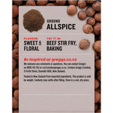 Aromatic Greggs Allspice Ground, a versatile spice for enhancing sweet and savory dishes with sweet, floral notes.