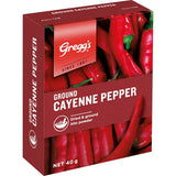 Ground cayenne pepper in a 40g packet, perfect for adding intense heat to fajitas, guacamole, and chili dishes.