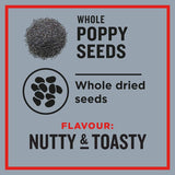 Whole dried Greggs poppy seeds, ideal for baking and garnishing, offering a nutty flavor for desserts and savory dishes.