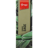 Greggs Sage Rubbed showcases aromatic, woody flavor ideal for enhancing dishes like meatballs, stuffings, and roasted vegetables.