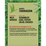 Greggs Tarragon Rubbed, a versatile dried herb, adds mild aniseed flavor and vibrant color to enhance meals and presentations.