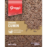 Ground cumin powder from Greggs, offering strong, earthy flavor for curries, tagines, and versatile culinary creations.