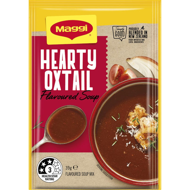 A comforting bowl of Maggi Soup Hearty Oxtail, featuring rich flavors and quick preparation for a nutritious meal.