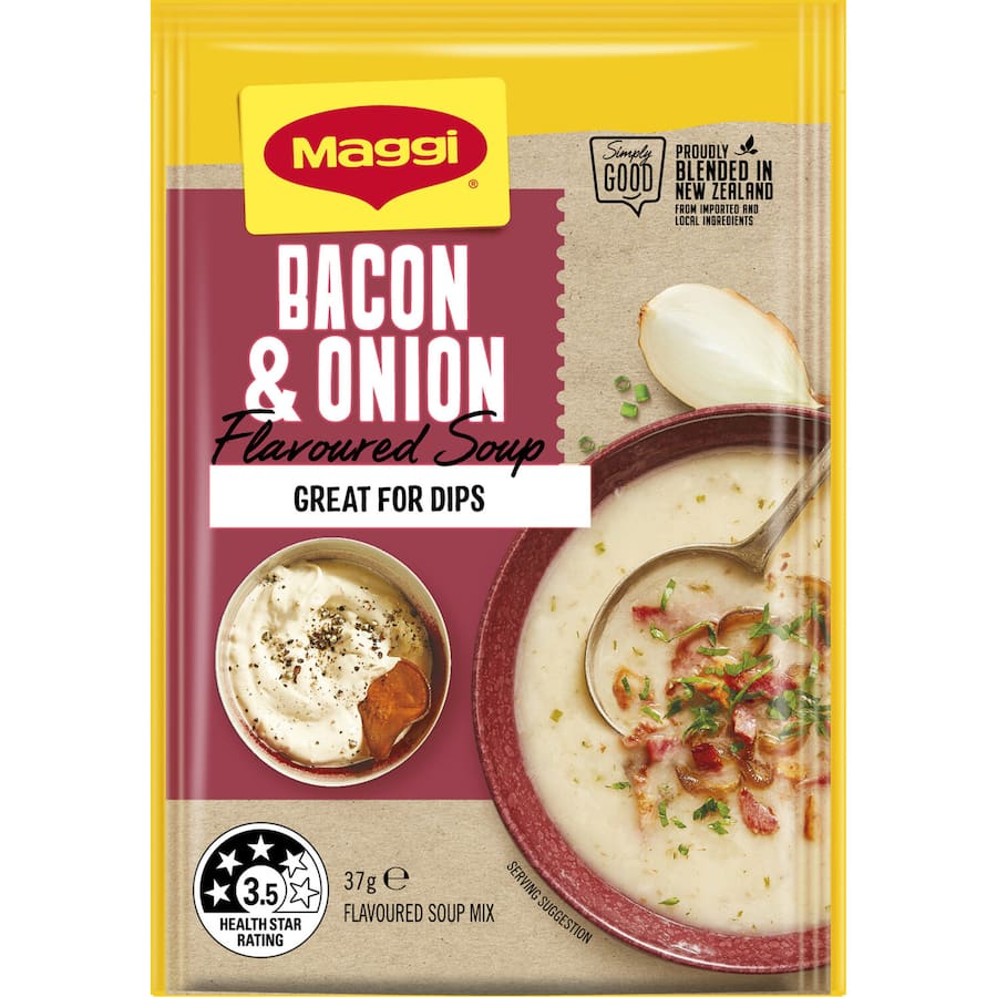 Savory Maggi Soup with crispy bacon and sweet onion, perfect for quick meals and versatile recipes.