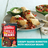 Watties Chilli Beans Hot in a vibrant can, featuring bold flavors and a spicy kick for culinary creations.