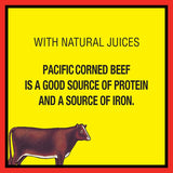Pacific Corned Beef in a 340g can, showcasing rich flavor and convenience for quick meals, sandwiches, and casseroles.