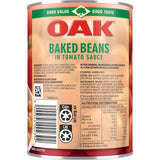 OAK Baked Beans in Tomato Sauce, a versatile and flavorful pantry staple perfect for meals and snacks any time of day.