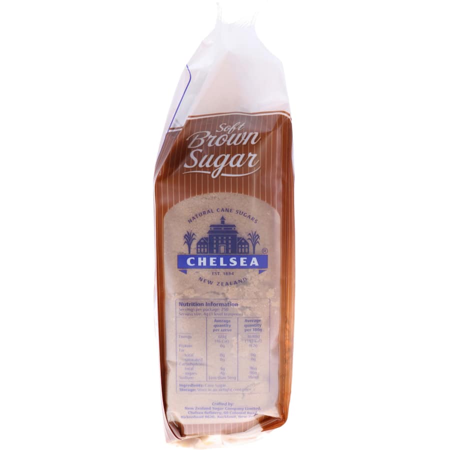 Chelsea Brown Sugar Soft, a fine moist brown sugar with caramel fudge flavor for enhancing sweet and savory recipes.