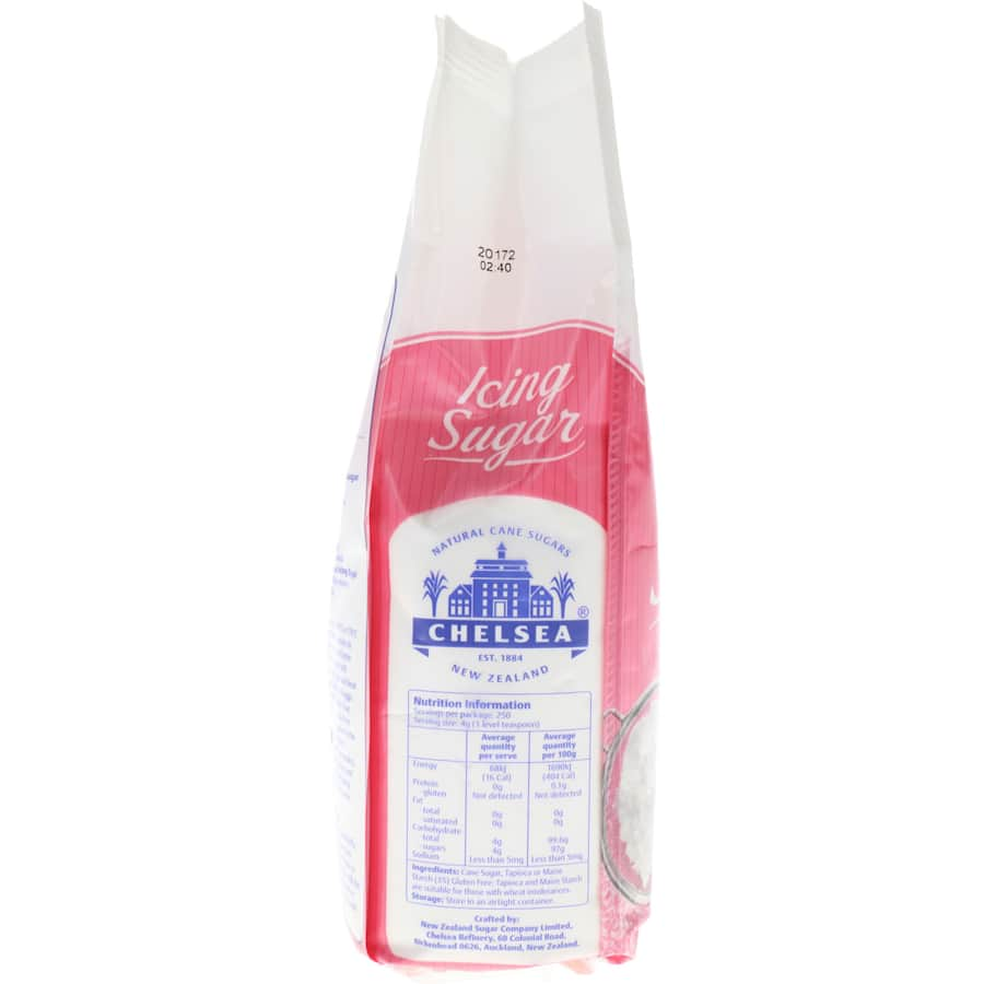 Chelsea Icing Sugar in a bag, ideal for smooth cake decorations and dusting desserts, ensuring a flawless finish.