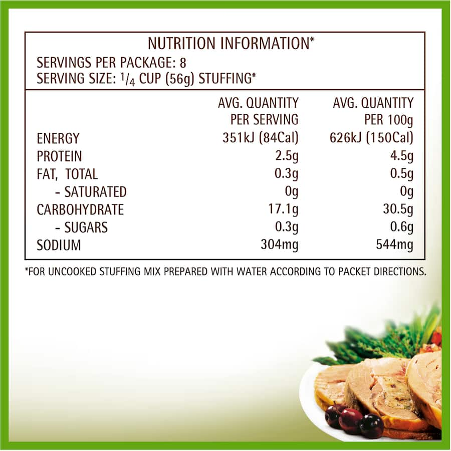 Greggs Stuffing Mix Sage & Onion in a resealable pouch, ideal for enhancing meats with savory sage and onion flavor.