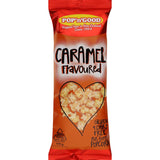 A bag of Pop N Good Caramel Popcorn featuring crunchy popcorn drizzled with rich caramel, perfect for sweet snacking.