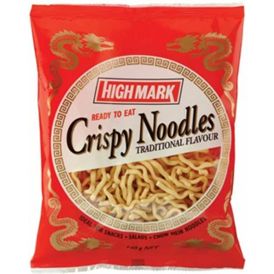 Crispy noodles with traditional flavor, perfect for snacking or adding to dishes for an extra crunch.