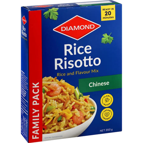 Diamond Rice Risotto Chinese: A flavorful blend of rice and traditional Chinese flavors, ready in 20 minutes for easy gourmet meals.