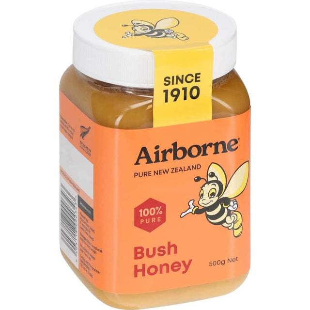 Airborne Bush Honey: pure, unfiltered honey from New Zealand, rich in flavor and natural health benefits.