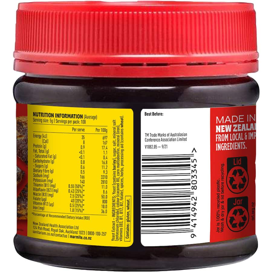 Sanitarium Marmite Yeast Spread  Jar 500g