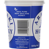 Pale gold Arataki Clover Honey, known for its mild sweetness and floral aroma, perfect for tea, baking, and wellness.