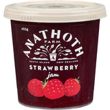 Anathoth Farm Strawberry Jam, a premium spread made with hand-picked NZ strawberries, perfect for toast and baking.