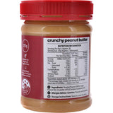 Jar of Essentials Peanut Butter Crunchy, made from 90% roasted peanuts, perfect for spreading, dipping, or smoothies.