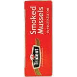 Trident Mussels in Vegetable Oil: Smoked seafood delicacy, perfect for snacks, antipasto platters, or festive occasions.