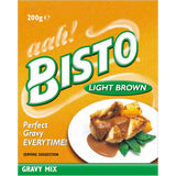 Bisto Gravy Mix Light Brown packet, ideal for quick, delicious homestyle gravy for meats, stews, and mashed potatoes.