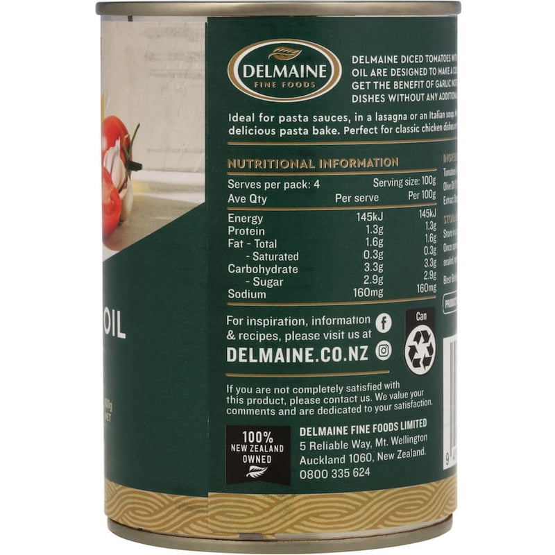 Delmaine Diced Tomatoes With Garlic & Olve Oil