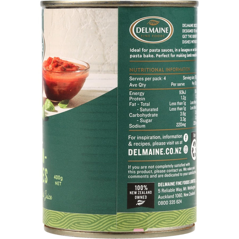 Delmaine Diced Tomatoes With Fresh Basil